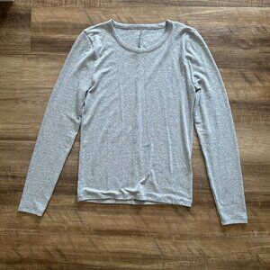 J. Crew Grey Stretch Linen-blend Crewneck Long-sleeve Shirt (M) Never Worn